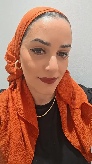 מטפחת קרפ כתום 3 ב100