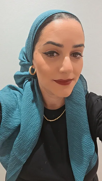 מטפחת מרובעת קרפ טורקיז 3 ב100