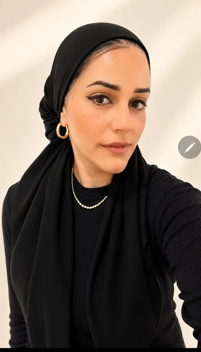 מטפחת מרובעת ענקית חדשה בד פשתן בצבע שחור