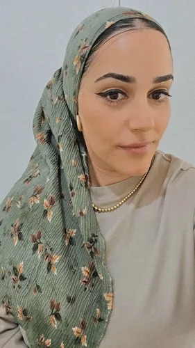 מטפחת לונג קרפ עלים בצבע ירוק