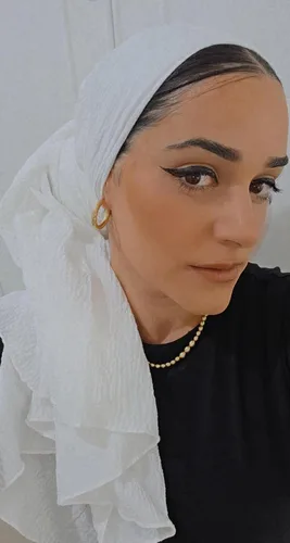 מטפחת לונג קרפ בצבע לבן