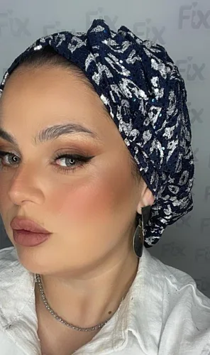 ברק מניפה מלא מנומר צבע שחור כסוף סגירת סקוטש