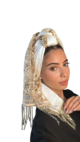 מטפחת לונג דגם אוריאנה בצבע לבן