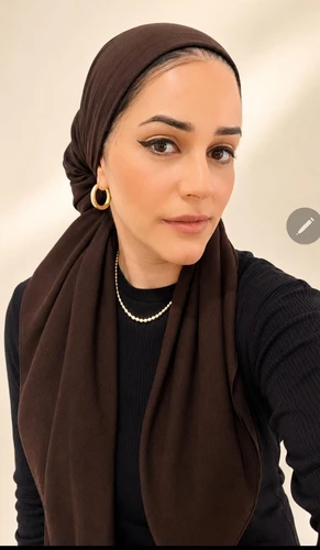 מטפחת מרובעת ענקית חדשה מבד פשתן בצבע חום שוקולד
